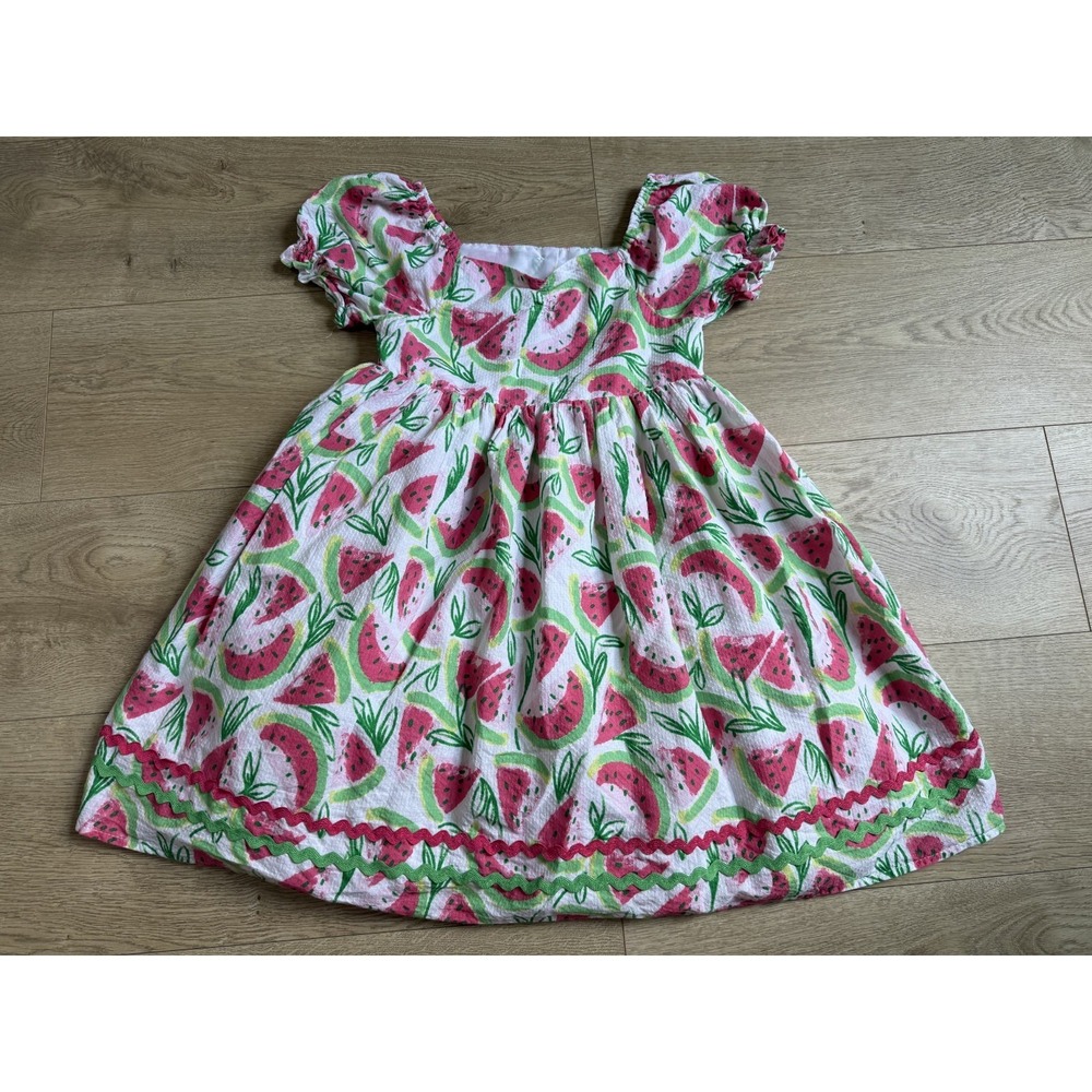 NWOT Kids Girls Isaac Mizrahi watermelon print dres puff short sleeve size 7